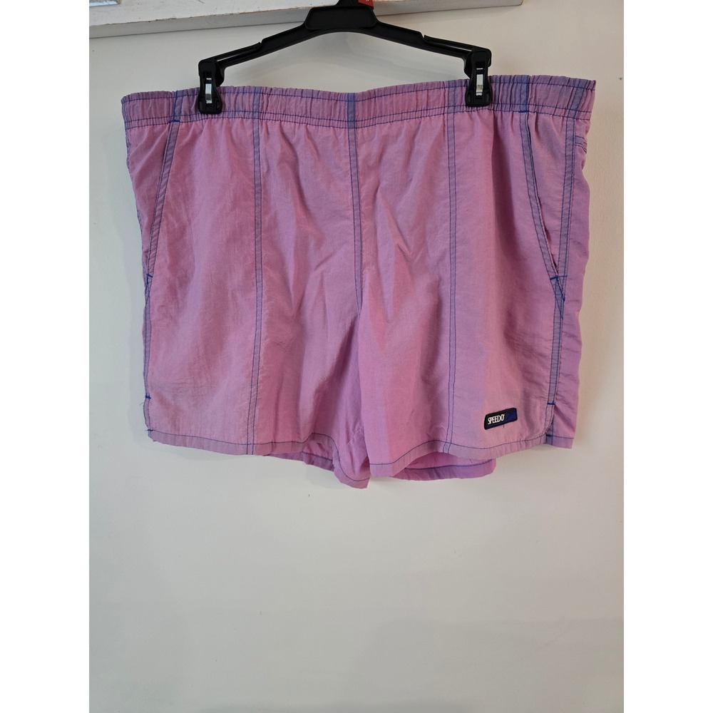 Vintage Speedo Swim Trunks Shorts‎ Mens Medium Purple Elastic Waist Lined